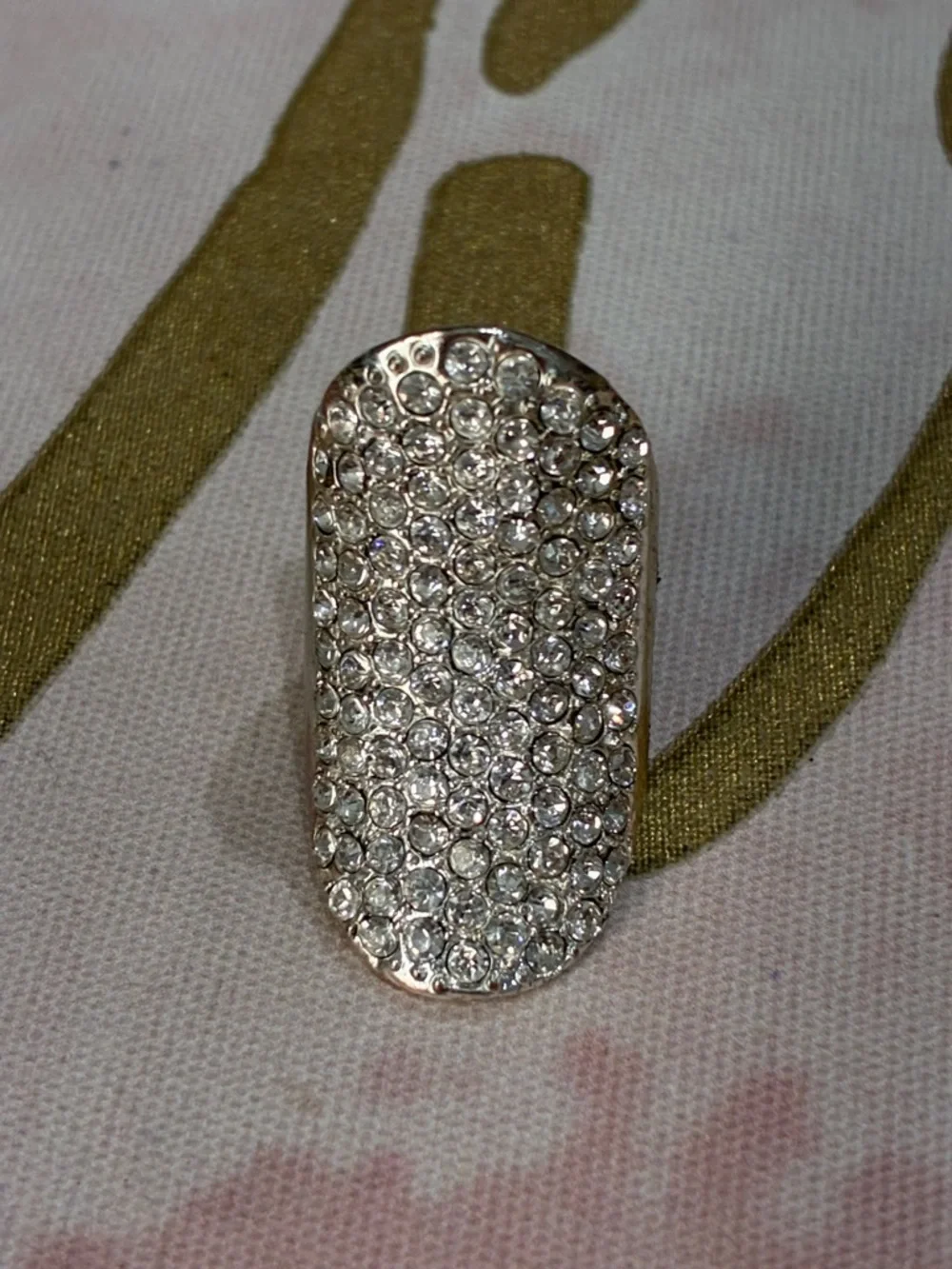 Crystal Pavé Statement Ring - Silver Tone